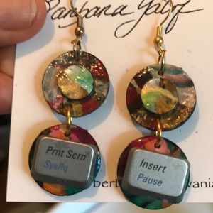 Computer keys Barbara Yalof hand painted jewelry